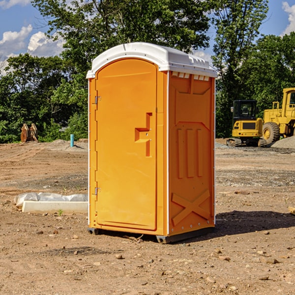 how often are the porta potties cleaned and serviced during a rental period in Romney IN